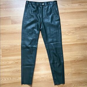 Zara Green Faux Leather Pants Skinny Cigarette Size Medium